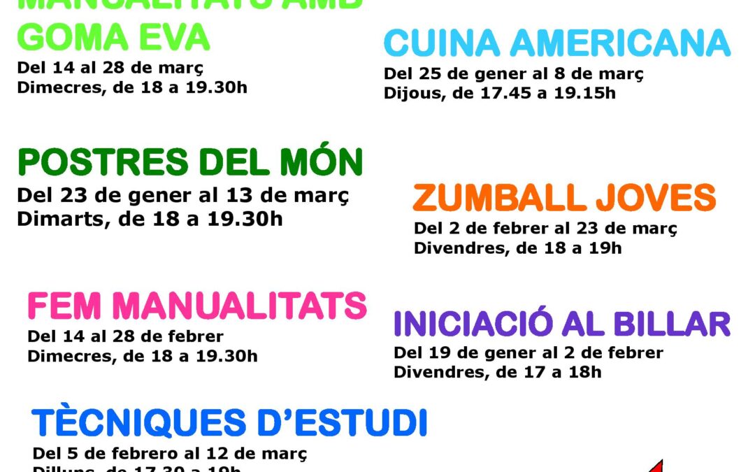 Nova programació d’activitats al Centre Cívic Montserrat d’Igualada