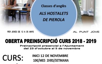 Vols fer classes d’anglès al Punt Jove d’Hostalets de Pierola?