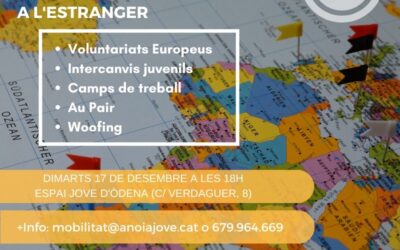 Xerrada a l’Espai Jove d’Òdena: Oportunitats per a joves a l’estranger