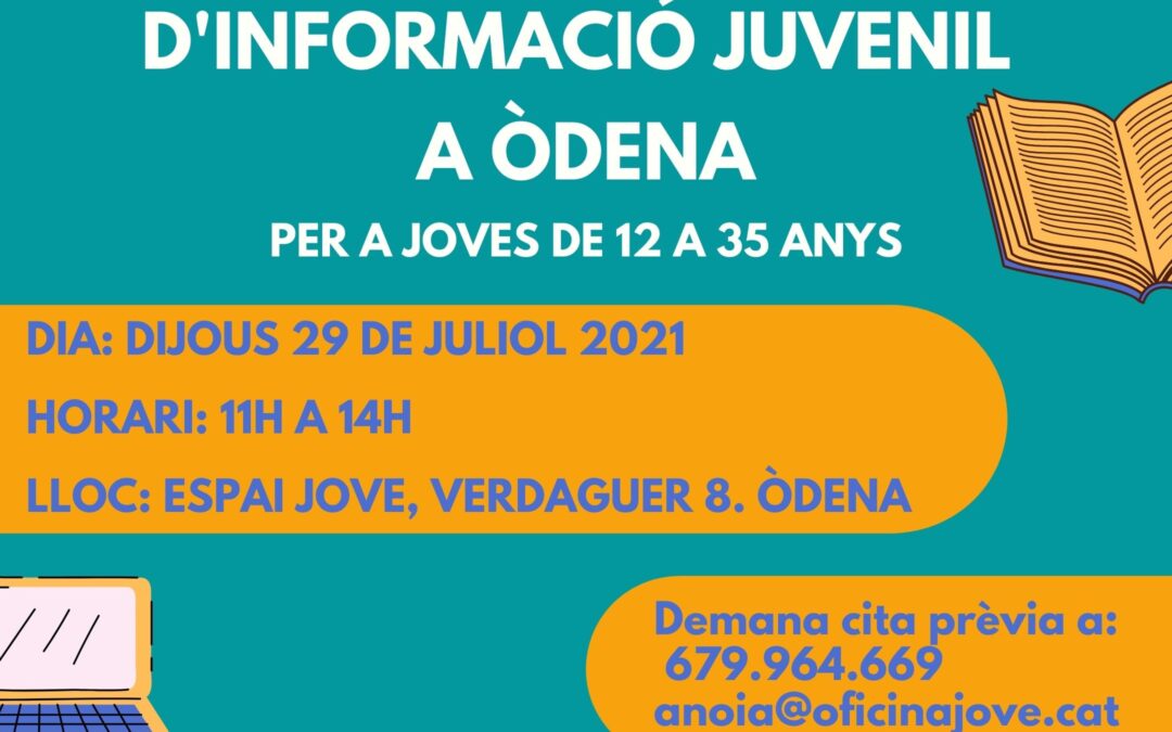 L’Oficina Mòbil d’Informació Juvenil farà parada a Òdena – Estiu 2021